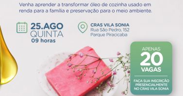 Mirante promove Oficina de Sabão Ecológico no CRAS Vila Sonia